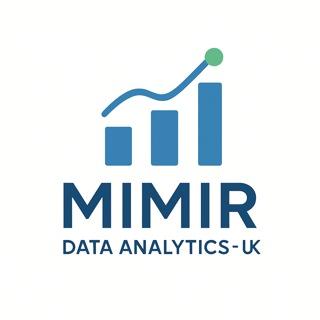 Mimir Data Analytics logo. A bar chart with a smoothed line chart above.